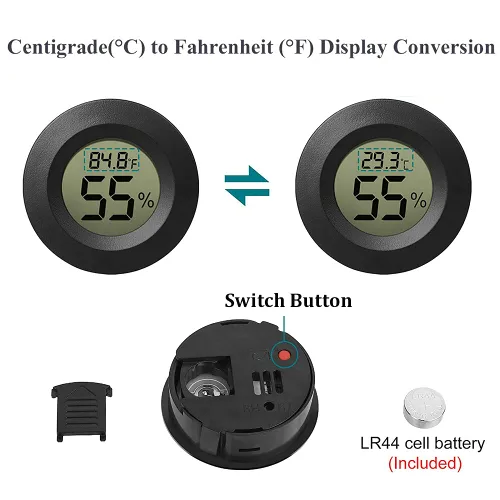 Miniatura 4 de Paquete de 6 mini higrómetros termómetro digital LCD monitor de humedad para interiores y exteriores, medidor de humedad para humidificadores