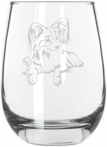 Miniatura 86 de Sakhalin Husky Dog - Copa de vino grabada personalizada de 15.25 onzas sin tallo
