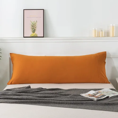 Miniatura 53 de Juego de 2 fundas de almohada de algodón 100 % jersey de 20 x 30 pulgadas, peso ligero, cómodo, extremadamente duradero. Amarillo