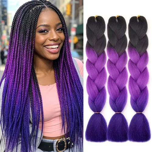 Miniatura 13 de Extensiones de cabello trenzado rubio (613#) trenzado sintético para ganchillo Box Twist para mujeres, 24 pulgadas, 3.53 oz/paquete
