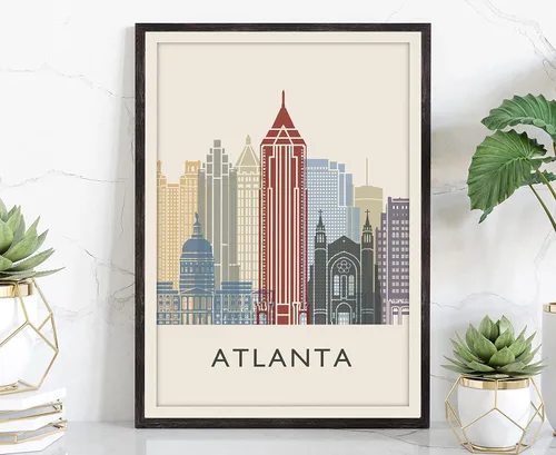 Miniatura 30 de Póster de horizonte de San Antonio, impresión de paisaje urbano y monumento, arte de pared para el hogar, decoración de pared de oficina, 12 x 18