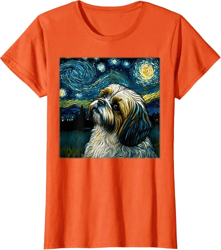 Miniatura 41 de Camiseta Surrealism Starry Night Shih Tzu Dog