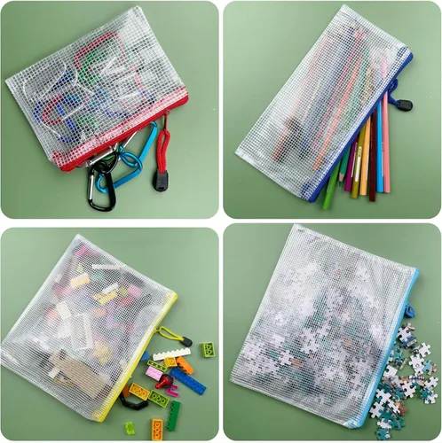 Miniatura 5 de 18 bolsas de malla con cremallera de 5 x 7 pulgadas, bolsas de archivo, bolsas de almacenamiento de rompecabezas, bolsa grande con cremallera