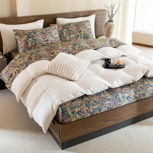 Miniatura 3 de Lady Ann Sábanas de cama tamaño Queen, juego de sábanas de algodón egipcio 100% con patrón estampado de flores Paisley, juego de ropa de cama de 4