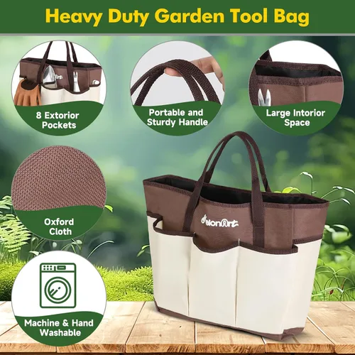 Miniatura 6 de MelonArt - Juego de herramientas de jardín, kit de 10 piezas de herramientas de mano de jardinería resistentes para mujeres, de aluminio con mango