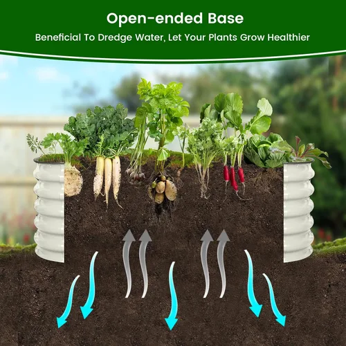 Miniatura 4 de Olle Kits de Camas de Jardín Elevadas de Metal Redondo de 17" de Alto, 42" de Redondo, Camas Elevadas de Plantador para Jardinería, Cama de Flores