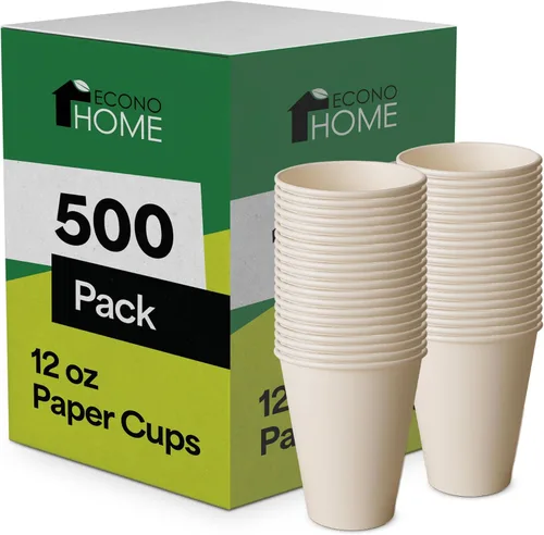 Miniatura 13 de EconoHome Paquete de 50 tazas de papel desechables para café de 8 onzas - Tazas de papel para bebidas calientes y frías, té, agua y jugo