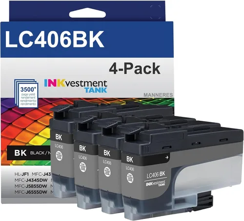 LC406XLBK Cartucho de tinta negra de alto rendimiento (paquete de 1) – Reemplazo de cartucho de tinta negra LC406XL compatible con MNRS para