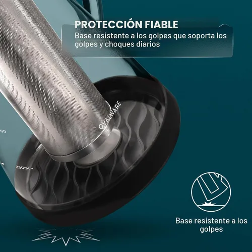 Miniatura 6 de Máquina de café helado, hermética e infusor de té con boquilla. 1.0L. Ovalware RJ3 jarra de vidrio para elaboración con filtro de acero inoxidable