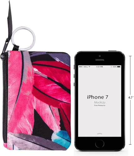 Miniatura 4 de Foryee - Cartera con cremallera y ventana para identificación hecha de lona de algodón