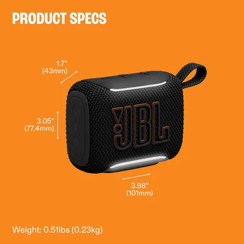 Miniatura 4 de JBL Go 5 - Altavoz ultraportátil impermeable y a prueba de caídas con sonido legendario JBL e iluminación ambiental de borde, emparejamiento estéreo