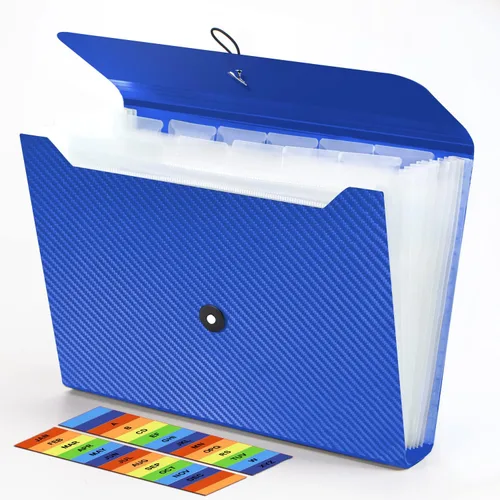Carpeta de archivos expansible, organizador de archivos de acordeón de 13 bolsillos, tamaño carta A4, organizador de recibos de documentos, carpeta