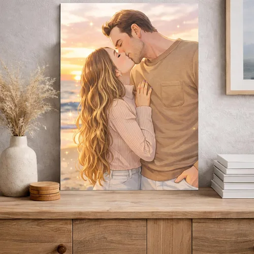 Miniatura 5 de Retrato de anime personalizado de lujo, impresión de retrato de pareja personalizada, retratos de fotos, regalo personalizado para ella, él, esposa