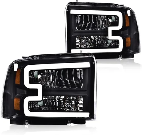 Miniatura 15 de G-PLUS - Conjunto de faros delanteros, Compatible con Ford F250 F350 Super Duty 2005-2007, Faros delanteros de parachoques, lente esmerilada