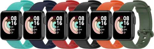 Paquete de 6 correas para Xiaomi Mi Watch Lite para mujeres y hombres, bandas de repuesto de silicona suave para Xiaomi Mi Watch Lite