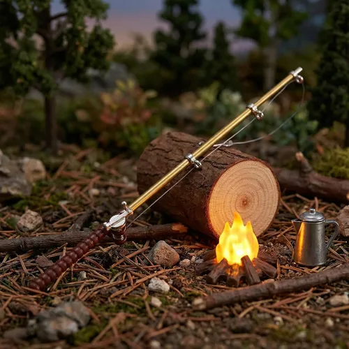 Miniatura 5 de Toddmomy Caña de pescar en miniatura para casa de muñecas, caña de pescar en miniatura, caña de pescar para decoración de casa de muñecas (0.492 in)