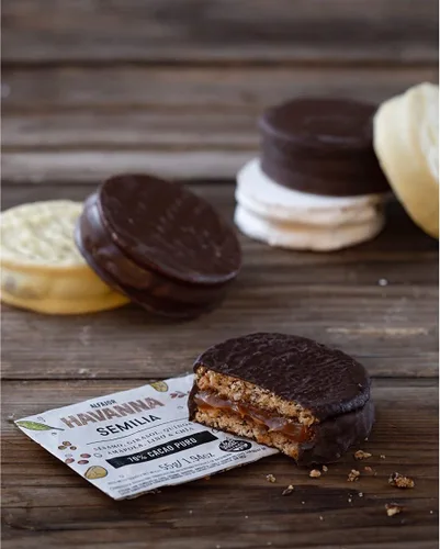 Miniatura 8 de Havanna - Chocolate Alfajor con Semillas - (Chía - Sésamo - Semillas de Amapola de Girasol Lino y Quinoa) 70% Cacao - Caja de 4 Unidades - 7.76 oz