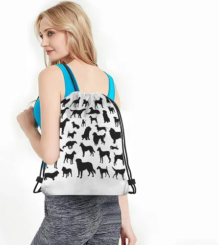 Miniatura 4 de Beabes Llama Rosa Animal Cordón Bolsas Mochila Bolsa Gimnasio Saco Cordón Bolsa, Multi-a30, Mochilas de viaje