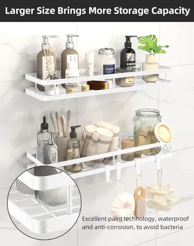 Miniatura 5 de Estante organizador de especias para montaje en pared, paquete de 2 unidades de 15.7 pulgadas [versión mejorada] Estante organizador de condimentos