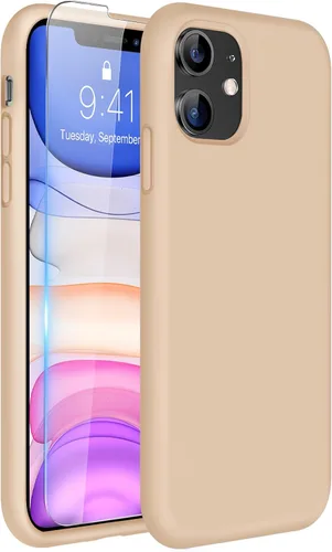 Miniatura 283 de Miracase Funda diseñada para iPhone 13, con protector de pantalla de vidrio templado, forro de microfibra suave antiarañazos, funda de goma