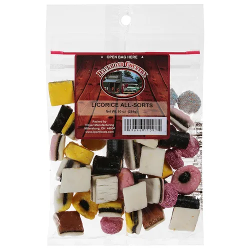 Backroad Country Classic Allsorts - Caramelo de regaliz en embalaje resellable, fabricado en el Reino Unido, 10 onzas (paquete de 1)