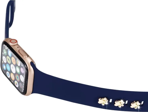 Miniatura 4 de 3 piezas de clavos decorativos de metal brillante compatibles con Apple Watch Band 45/44/42/41/40/38mm bandas de silicona para mujeres iWatch Series