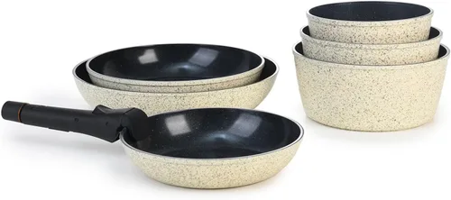 Miniatura 13 de LAGUIOLE, Juego de cocina extraíble de 5 piezas, revestimiento antiadherente, compatible con todas las encimeras, inducción, aluminio, revestimiento