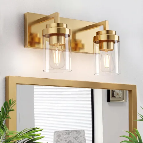 Miniatura 23 de Juego de 2 apliques de pared negros mate, con pantalla de cristal transparente, lámpara de montaje en pared para dormitorio, espejo y sala de estar