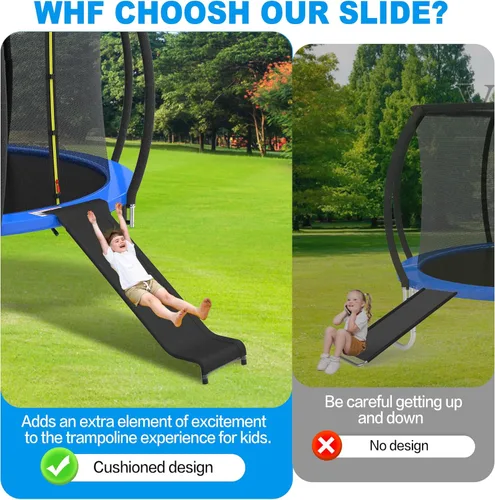 Miniatura 4 de Kit de escalera y tobogán para cama elástica, tobogán universal de 3 escalones con amortiguador, accesorios de trampolín fáciles de escalar