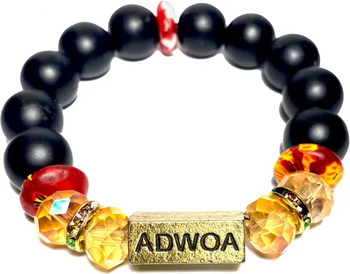 Miniatura 74 de Pulseras africanas tradicionales con nombre nacido en el día para mujeres de Ghana, materiales naturales, ajuste cómodo y holgado