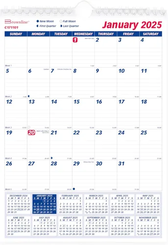 Miniatura 6 de Brownline Calendario mensual de pared 2022, 12 meses, enero a diciembre, encuadernación de doble alambre, 8 x 11 pulgadas (C171101-22)