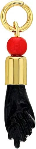 Miniatura 2 de Colgante de talismán con diseño de mano y ojo maligno, chapado en oro, color rojo y negro, para hombres y mujeres, elegante regalo de joyería
