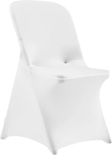 Miniatura 49 de VEVOR 150 fundas blancas para sillas de poliéster y elastano, fundas elásticas para bodas, fiestas, comedor, banquetes, sin pinzas, 150