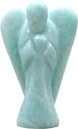 Miniatura 2 de Figura de ángel guardián de amazonita de 2 pulgadas, piedra natural tallada a mano, excelente para aliviar el estrés, la esperanza y la manifestación