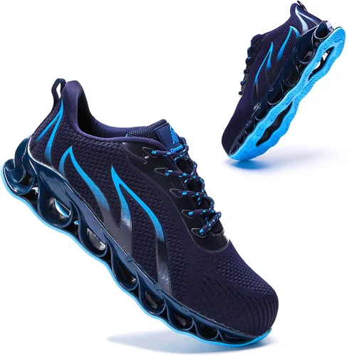 DREAM HORSE Zapatos de trabajo indestructibles con punta de acero para hombres, zapatos de seguridad de malla ligera, zapatos de construcción