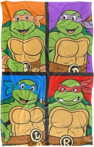 Miniatura 2 de Teenage Mutant Ninja Turtles TMNT Turtle Tiles Manta sedosa al tacto súper suave, 36 x 58 pulgadas