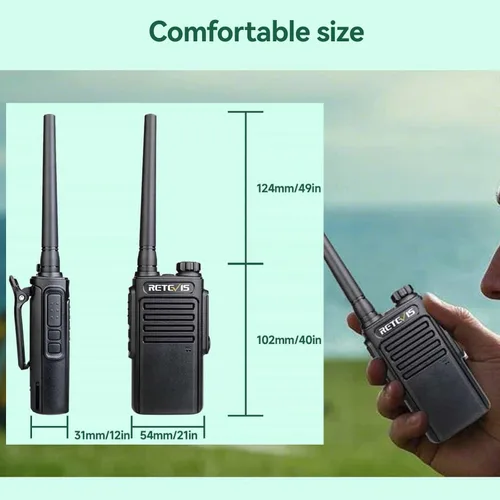 Miniatura 8 de Retevis RT47 IP67 - Radio de 2 vías impermeable IP67, radio bidireccional resistente con micrófono, totalmente a prueba de polvo, resistente al Negro