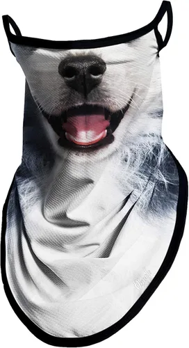 Obacle Bandana facial con bucles para las orejas, polaina transpirable para el cuello para hombres y mujeres