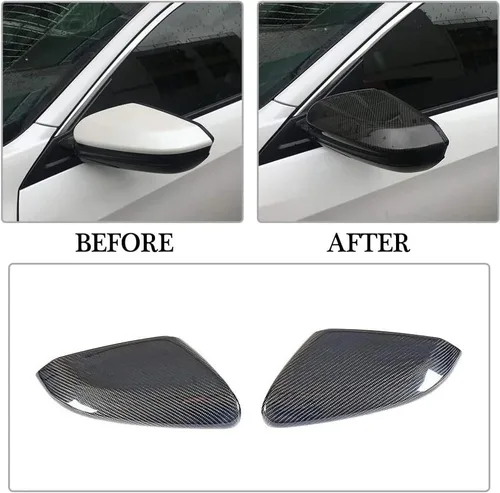 Miniatura 4 de Cubierta de espejo de fibra de carbono para Honda 10th Civic Gen Sedán/Coupe/Hatchback 2016-2018 reemplazo retrovisor lateral retrovisor tapas