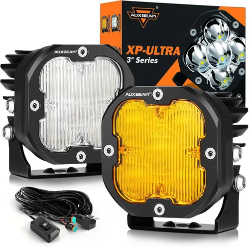 Miniatura 13 de Auxbeam Pods LED de 5 Pulgadas, Serie XP-Ultra Luz de Conducción Todoterreno 110W Super Foco Barra de Luz Cubo con Cubierta Ámbar, Luces Antiniebla