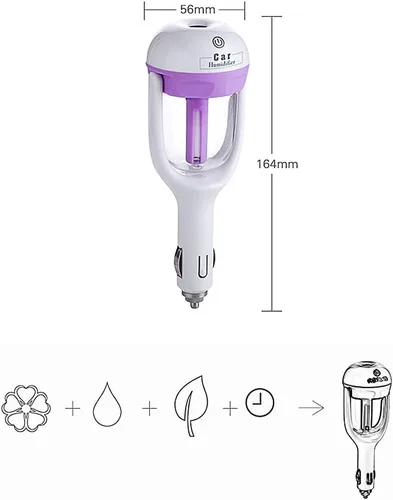 Miniatura 7 de Humidificador de purificador de aire de coche y aromaterapia Mini cargador de coche Puerto portátil humidificador de niebla fría con aroma difusor