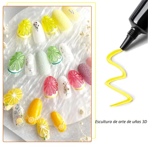 Miniatura 3 de Fcozpjk Gel de Escultura 3D para Arte de Uñas, 12 Colores de Geles Suaves de Modelado para Uñas, Esmalte Delineador en Relieve, Esmalte de Gel Verde