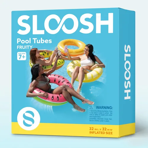 Miniatura 8 de Sloosh 4 Pack Inflatable Pool Floats, Pool Tube Rings, Swim Tubes, Floaties Toys, Beach Swimming Party Toys for Kids and Adults