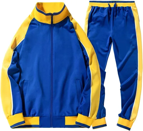 Miniatura 6 de DUOFIER Conjunto deportivo para hombre, sudadera con cremallera completa, pantalones deportivos cálidos, ropa de entrenamiento para gimnasio