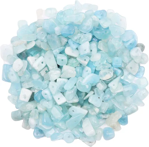 Miniatura 19 de 500 piezas Cuentas de piedra de chip natural, Alabastro 5-8 mm Piedras preciosas irregulares curativas de cristal sueltas con agujero perforado