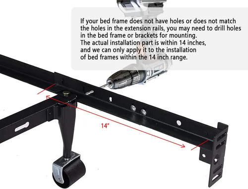 Miniatura 3 de Juego de soportes de extensión para pie de cama - Kit de accesorios - Apto para camas twin, full, queen o king