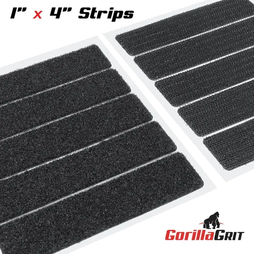 Miniatura 3 de Tiras de cinta autoadhesivas de gancho y bucle, correas de 1 x 4 pulgadas de ancho, cierre de cinta adhesiva resistente, 15 tiras (negro)