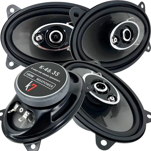 AUDIOTEK 4X K7 Par de K-46.3s 4x6-pulgadas 4 "X6" 180w 3-Way Car Stereo Professional Sistema de altavoces de alto rendimiento - Paquete total de 360