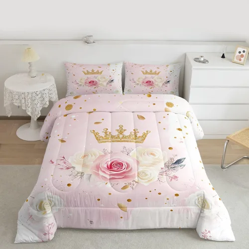 Miniatura 128 de Erosebridal Juego de ropa de cama de princesa de ballet, tamaño Queen, juego de edredón de 3 piezas para niñas bailarinas de ballet, lindo juego
