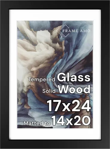Miniatura 28 de Frame Amo Marco de póster de madera maciza de 13 x 19 pulgadas, color natural, tapete blanco para imagen de 11 x 17 pulgadas, parte frontal